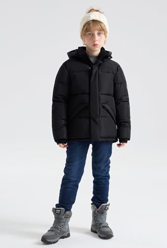 Image of SOLOCOTE Boys Winter Coats Stay Warm and Dry with Kid's Water-Resistant Fleece Jacket