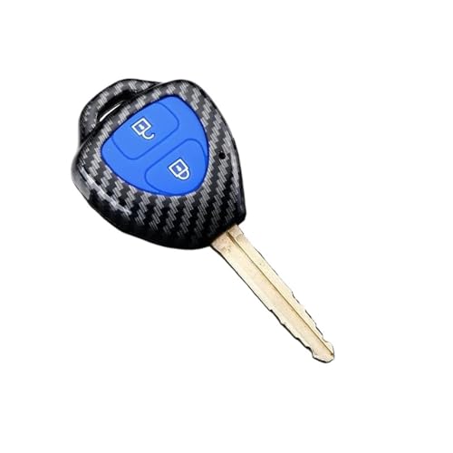 Coque pour Toyota pour Corolla Hilux Rav4 étui clés carbone bleu
