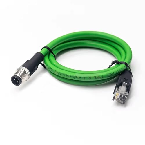Cable M12 a RJ45, D-Code 4Pin Macho, 1 m, Industrial IP67 miniatura 1
