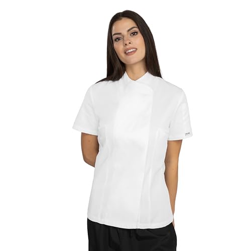 PALLTEX Veste De Cuisine Femme Professionnel, Blanc, L