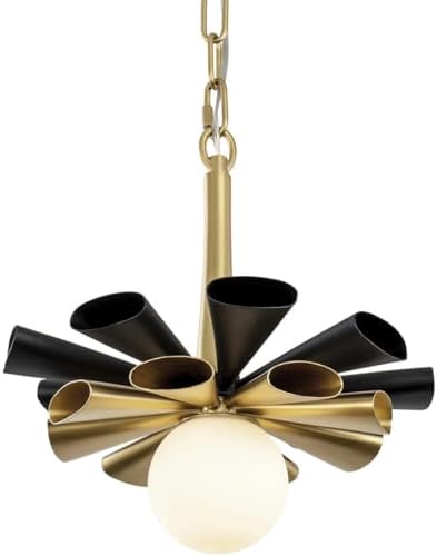 Varaluz Daphne 1-Light Small Pendant - Matte Black/French Gold
