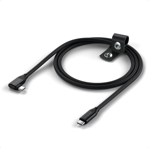 Satechi Right Angle USB C to USB C Cable, 90 Degrees, 240W PD, 20Gbps Transfer Speed, 4k/60Hz Video Output, 1m/3.3ft, Braided, for iPhone 17, MacBook Air/Pro/Neo, iPad Air/Pro - Black (Pack of 2) image 4