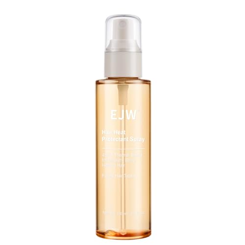 EJW Heat Protectant Spray for Hair - 450°F Thermal Protection to Smooth Frizz, Prevent Breakage & Add Shine - Rose-Scented Leave-In for All Hair Types & Color Safe (4.4 Fl Oz)