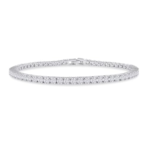 Classic Tennis Bracelet for Women with 3mm Lab Created Moissanite