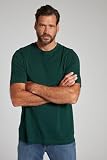 JP 1880 Męskie, duże rozmiary, duże rozmiary, męskie t-shirty, L-8XL, basic, 2 sztuki, okrągły dekolt, do 8XL 702637, ciemnozielony, 8XL
