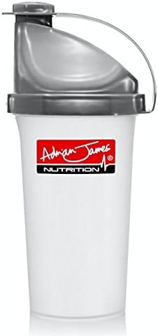 Adrian James Nutrition - Protein Powder Shaker Bottle with Inner Mesh and Screw Top Lid, 500 Millilitre Capacity
