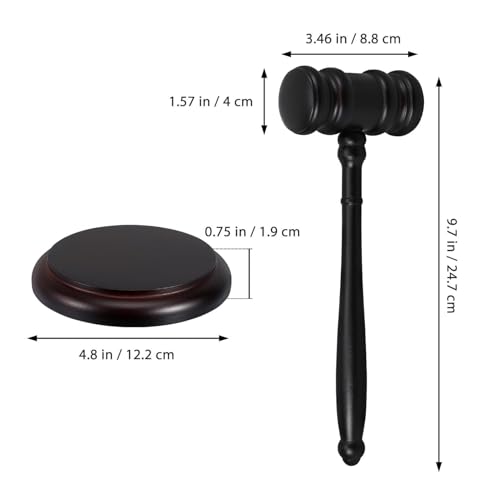 Mazo de madera con bloque de sonido accesorio para jueces abogados y salas 3