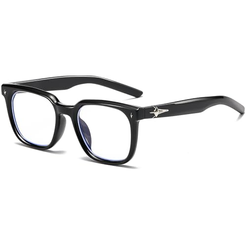 YouthMall Fashion Square Glasses for Women Men Trendy Blue Light Blocking Glasses Computer Eyeglasses (Black)