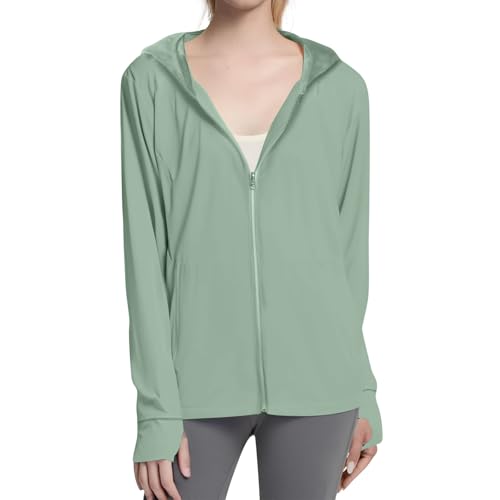 Sudadera con capucha verde XL para proteccion solar y deporte