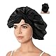 Lxtness Schlafhaube SimulationsdrahtSatin Haarhaube für Damen, Satin Bonnet Verstellbare Elastisch Silk Bonnet, Haarschutz Für Die Nacht, Waschen Make-Up