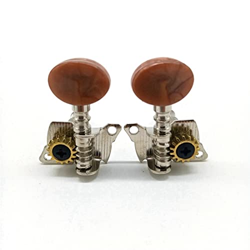 tunery blokujące głowice 2 Zestaw 2R2L. Metal Ukulele Blokowanie String Tuner Guitar Tuning Peg Machine Head Brown Black