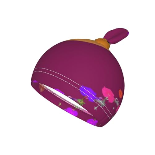 Smiley Mango Print Newborn Swaddle Blanket with Beanie Set, Soft Baby Sleep Sack Receiving Wraps, for Boy Girl3