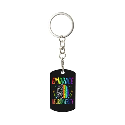 Wxenaiedk Embrace Neurodiversity Keychain With Keyring Clips Car Key Organizer