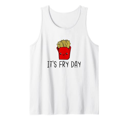 Es Fry Day Viernes Divertidas Papas Fritas Fritas Comida Rápida Cita Camiseta sin Mangas