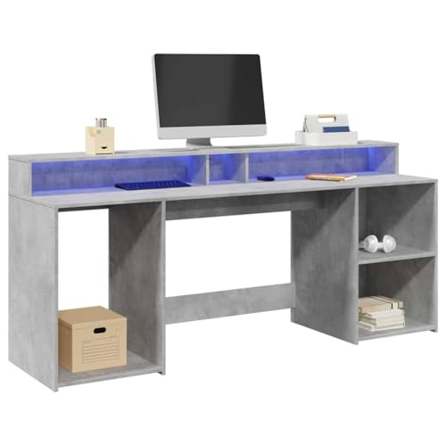 Bureau Ergonomique Grand Plateau avec Étagères de Rangement Intégrées