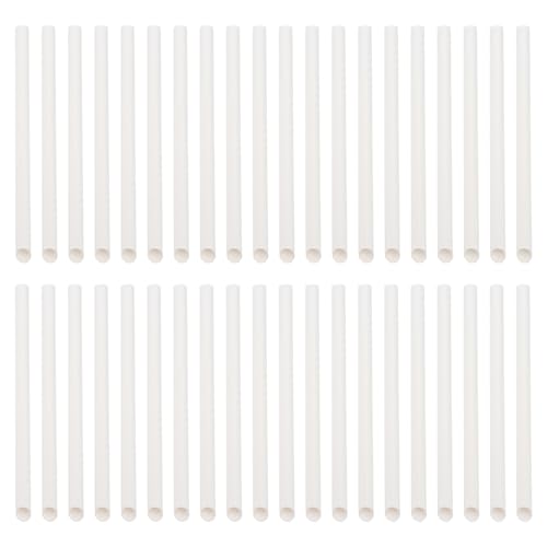 100 pitillos desechables de papel blancos 20x1.2 cm miniatura 1