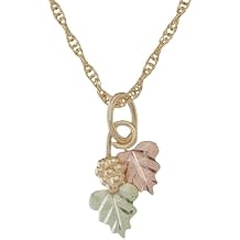 10k Black Hills Gold Pendant with Grapes on Vine