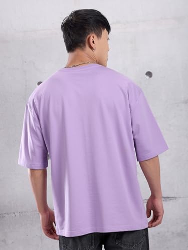 Image of Beyoung Looper Solid Oversized Tshirt for Men | Round Neck | Drop Shoulder | Half Sleeves | Plain Oversized Tshirt