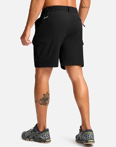 Pudolla Men's Hiking Cargo Shorts 7" Lightweight Quick Dry Casual Work Shorts for Men Summer Travel Golf with 5 Pockets3