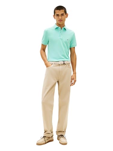 Image of Tommy Hilfiger Men's Short Sleeve Polo Shirts in Slim Fit with Stretch and Organic Pique Cotton