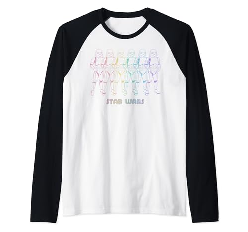 T-shirt Star Wars Stormtroopers arc-en-ciel raglan baseball en coton pour adulte