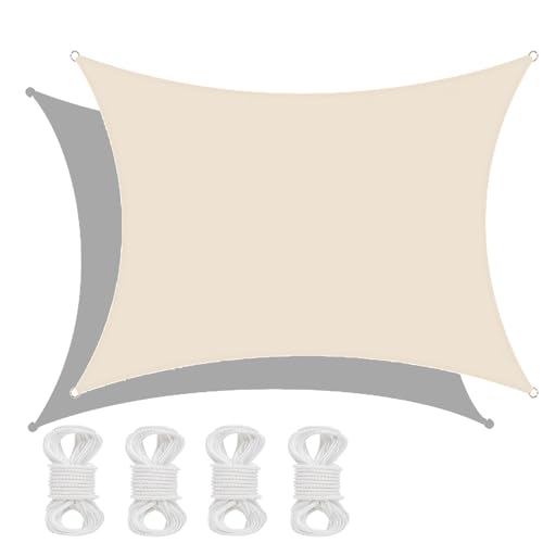 Voile d'ombrage imperméable anti-UV grand format 4x6m pour extérieur