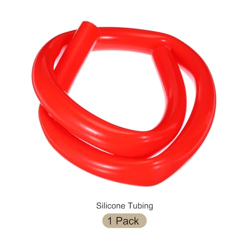 Image of 1m(3.3ft) 19mm(3 /4 inch) ID x 25.4mm(1 inch) OD Silicone Tubing Red Industrial Plastic Tubing Pure Silicone Hoses for Pump Siphoning Draining Irrigation Brewing