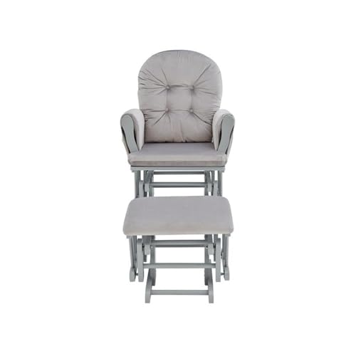 Image of Suite Bebe Mason Nursery Rocking Chair with Ottoman, Wooden Glider for Baby Nursing, Smooth Gliding Rocker, Grey and Light Grey