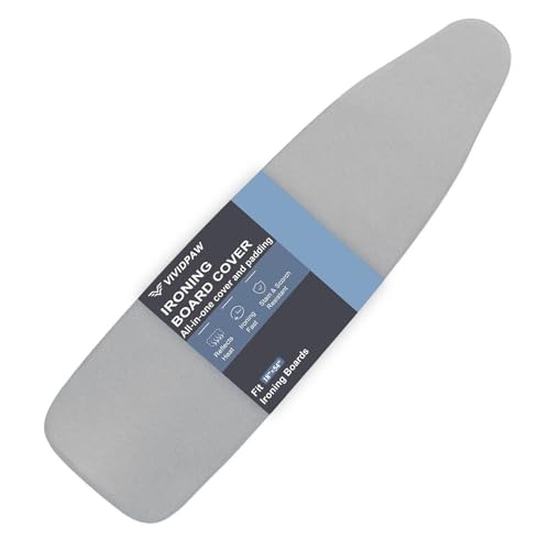 VividPaw Funda y almohadilla para tabla de planchar de 18 x 54 pulgadas, acolchado grueso, borde elástico, revestimiento de silicona, resistente a la abrasión y a las manchas, cierre ajustable, fundas