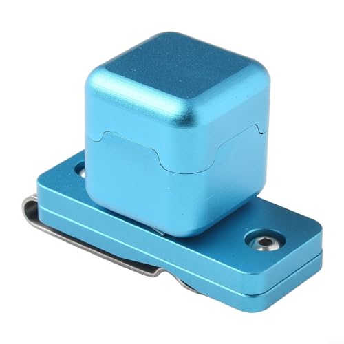 Jonikuper Étui de transport magnétique en alliage d'aluminium avec clip ceinture pour queue de billard et snooker, rouge, noir, violet, bleu, vert (bleu)