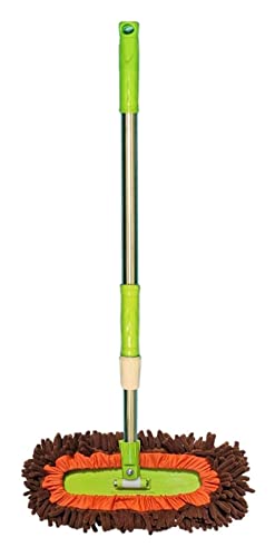 SBJKLYRN Cubo para fregona, Mojado y seco, se Puede Colgar retraer, Usar for Limpiar Pisos, Autos vidrios(Brown)