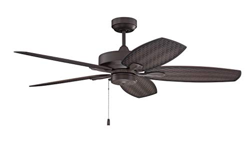 Craftmade 52 Retreat 3-Speed Reversible Wet-Rated Ceiling Fan in Brown with Woven Outdoor Blades