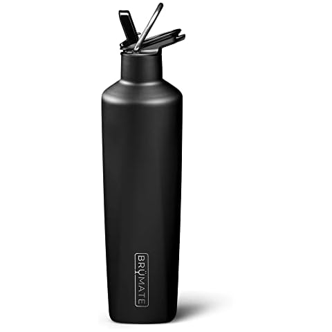 BrüMate ReHydration - 100% Leakproof 25oz Insulated Water Bottle with Straw - Stainless Steel Water Canteen (Matte Black) Cover