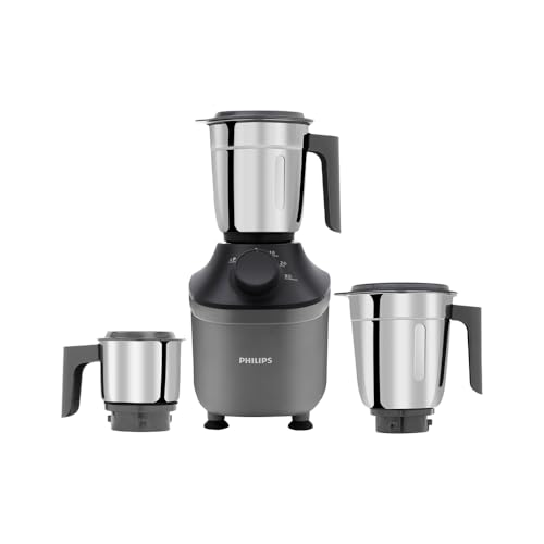 Philips HL7770/00 Mixer Grinder, 800 Watt Powerful motor, 3 Jars, MicroGrind technology; Coarse Mode for Silbatta-like Texture, Fine or Superfine for perfect textures every time
