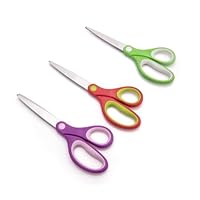 Galadim 7\" Student Scissors Set of 3-pack, Rounded-tip, Kids Scissors Ages 8-10 8-12 8-16 for School Crafting Project, DIY, Arts GD-080-R3