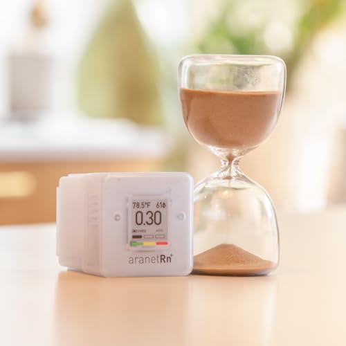 SAF Aranet Radon Detector for Home: Measures 10 Min, Temperature, Relative Humidity, Pressure, E-Ink Display, 7 Year Battery, Portable with Free App