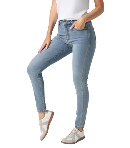 GENUWII Ultra Stretch Butt Lifting High-Waisted Skinny Jeans for Women, Soft Denim Jeggings with Pockets, 32, Light Blue