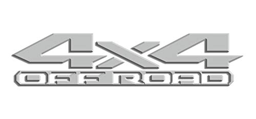Image of 2 x Light Grey Gloss 4x4 Off Road 3D Bedside Vinyl Decals Fits New Dodge Ram 1500 2500 3500 Power Wagon