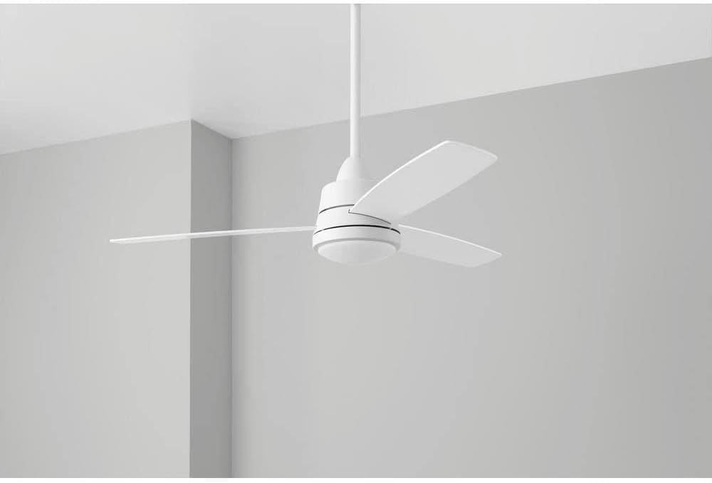 Hampton Bay Caprice 52 in. Integrated LED Indoor Matte White Ceiling Fan with Light Kit and Remote Control (SW19151R MWH)