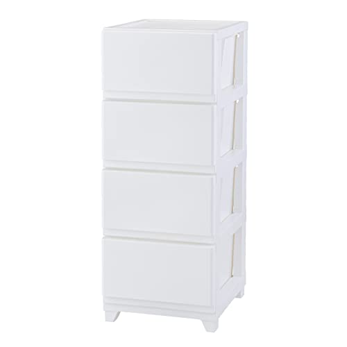 JEJアステージ(JEJ Astage) 収納ケース デコニー チェスト 4段 ホワイト 簡単組立 日本製 幅34×奥行41.5×高さ86.1cmのサムネイル