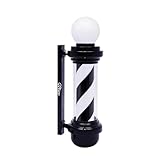 WDZD 27'' Barber Pole Light, Black White Rotating Hair Salon Open Sign, IP54 Waterproof, Save Energy, Wall Mount