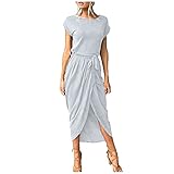 kleid grau ☀☀Material: atmungsaktives und weiches Gewebe mit hoher Qualität. Leicht, frisch und bequem.