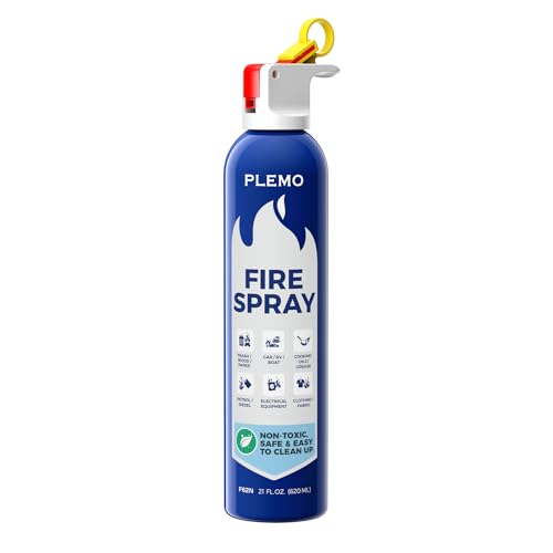 PLEMO Fire Extinguisher, Fire Extinguisher for Home, Compact Fire Spray for Car, Kitchen, Truck, F62N, 1-Pack