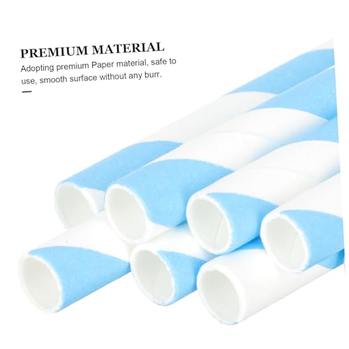 Pitillos desechables de papel azul claro Luxshiny 100 pcs miniatura 3