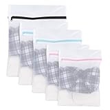 Mesh Laundry Bags, 5 Pcs Laundry Bags for Washing Machine, Mesh Laundrys Bag with Zips Machine Reusable Washing Bag Large Fine Laundrys Bag for Clothes Socks Underwear Bra(60x60/50x40/40x30cm) - Image 1
