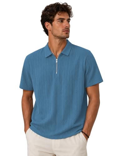 Image of TAGDO Men's Chain Jacquard Polo T Shirt | Half Sleeve | Comfortable Fit Wear | Stylish Casual Look | Breathable Feel |Modern Style | Easy Movement | Everyday Wear (Polo)