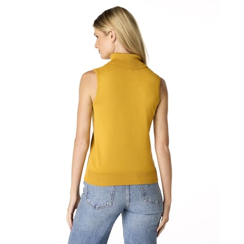 Image of Cable & Gauge Sleeveless Turtleneck Sweater - Chic Mock Neck Tank Top, Perfect for Layering & Year-Round Wardrobe Essentials