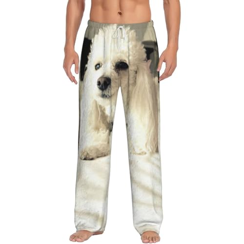 Pantalon de pyjama en polaire homme contre le froid bas de nuit doux avec poches