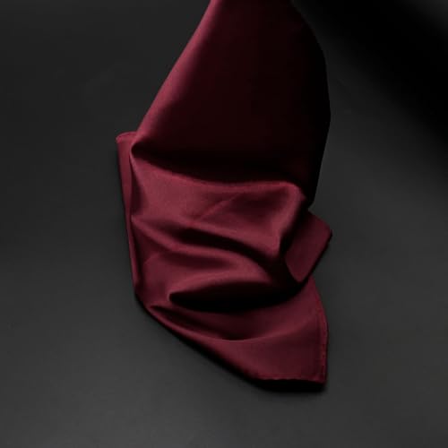 Image of Satin Mens Pocket Square with Holder, 11.8'' Suit Handkerchiefs for Men Wedding Business Casual