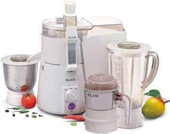 Sujata Powermatic Plus, Juicer Mixer Grinder with Chutney Jar, 900 Watts, 3 Jars (White)